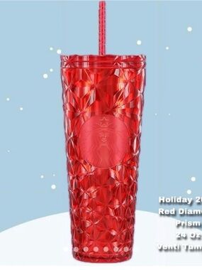 Starbucks holiday red diamond prism 24 oz tumbler